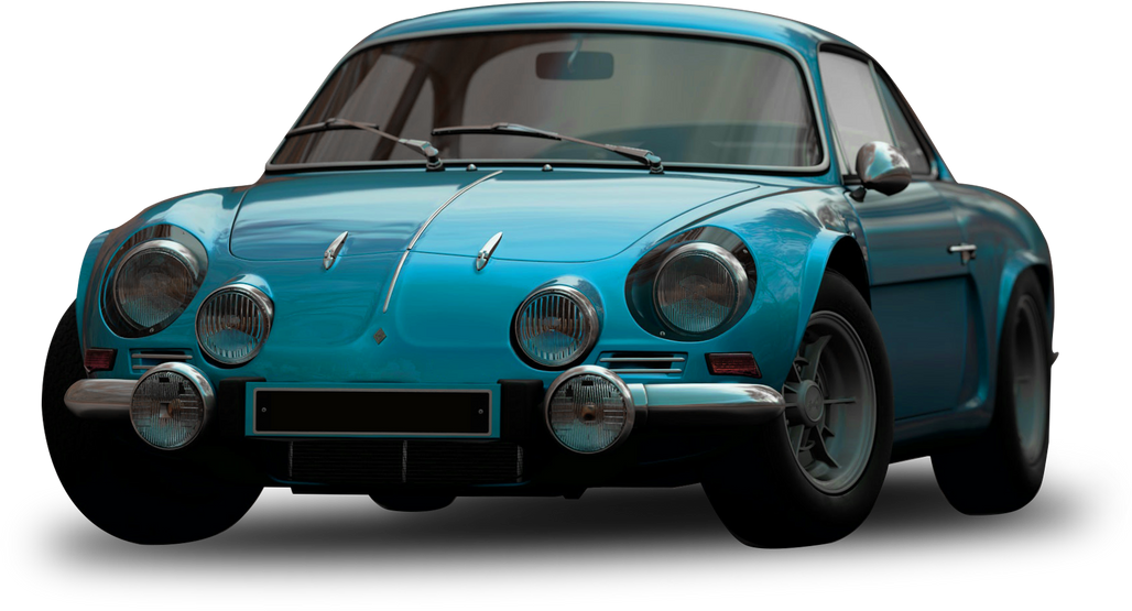 Classic Blue Car Isolated On Background